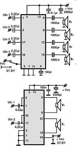 TDA1554Q BTL electronics circuit